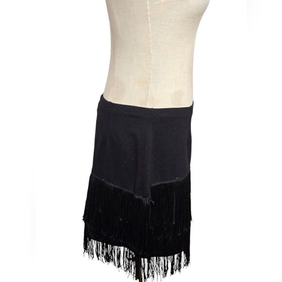 EXPRESS Black Fringe Mini Skirt - Picture 3 of 7